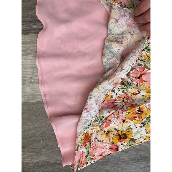 Ann Taylor Loft Floral Sleeveless Dress Peach Pink Floral Square Neck, Size 4 - Picture 7 of 7